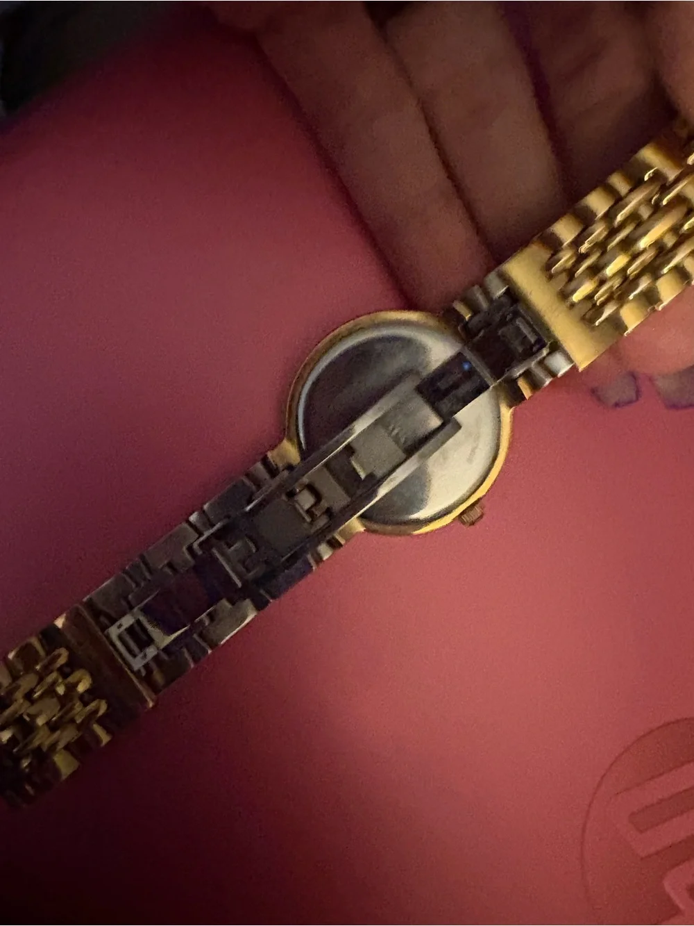 Movado Gold-Tone Bracelet Watch with Black Dial
